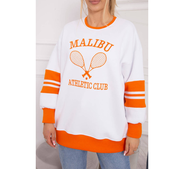 Zateplená mikina Malibu bílá+oranžová