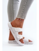 Lehké Pěnové Dámské Žabky S Sponami Big Star NN274A751 Bílé Lehké Pěnové Dámské Žabky S Sponami Big Star NN274A751 Bílé