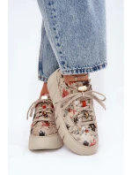 Kožené sneakersy na platformě Maciejka 06891-18 béžové Kožené sneakersy na platformě Maciejka 06891-18 béžové