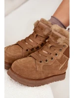 Semišové Sněhule Dámské Na Platformě S Kožíškem Big Star model 21705946 Camel - Big Star Shoes Semišové Sněhule Dámské Na Platformě S Kožíškem Big Star model 21705946 Camel - Big Star Shoes