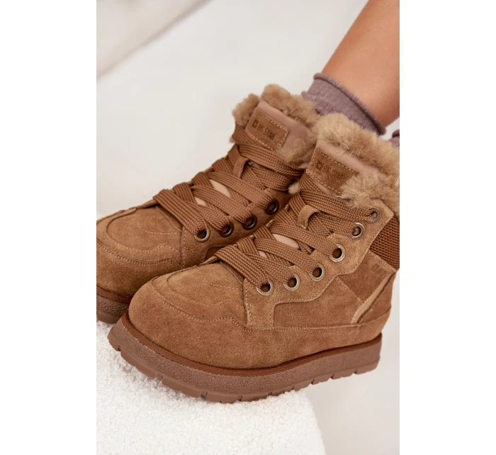 Semišové Sněhule Dámské Na Platformě S Kožíškem Big Star model 21705946 Camel - Big Star Shoes Semišové Sněhule Dámské Na Platformě S Kožíškem Big Star model 21705946 Camel - Big Star Shoes