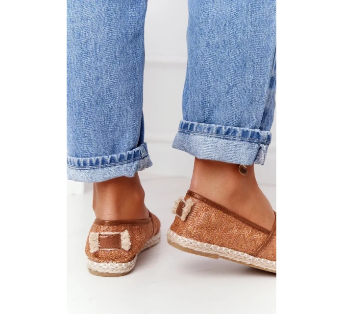 Espadrilky Na Slaměné Podrážce Lu Boo Hnědé Espadrilky Na Slaměné Podrážce Lu Boo Hnědé