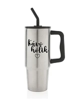 KÁVOHOLIK - stříbrný cestovní termohrnek 900 ml