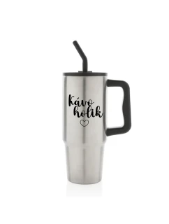 KÁVOHOLIK - stříbrný cestovní termohrnek 900 ml