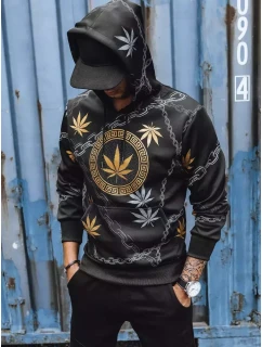 Pánská mikina s potiskem černá FashionStreet BX5311