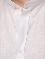 Pánská košile s límečkem, střih slim fit, bílá, FashionStreet KX1093 Pánská košile s límečkem, střih slim fit, bílá, FashionStreet KX1093