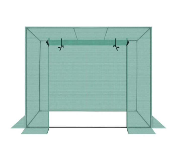SKLENĚNÁ SKŘÍŇ PRO ZAHRADNÍ TOMATOPY 200x77x168-150CM PE ZELENÁ