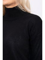 model 18745454 svetr s rolákem černý - K-Fashion