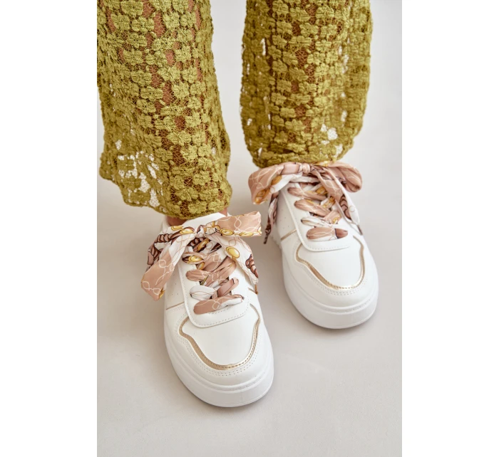 Dámské Tenisky Na Platformě S Dekorativním Šněrováním Bílé Mistra Dámské Tenisky Na Platformě S Dekorativním Šněrováním Bílé Mistra