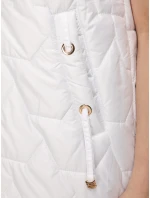 Kamizelka damska pikowana z kapturem biała model 22038482 - FashionStreet