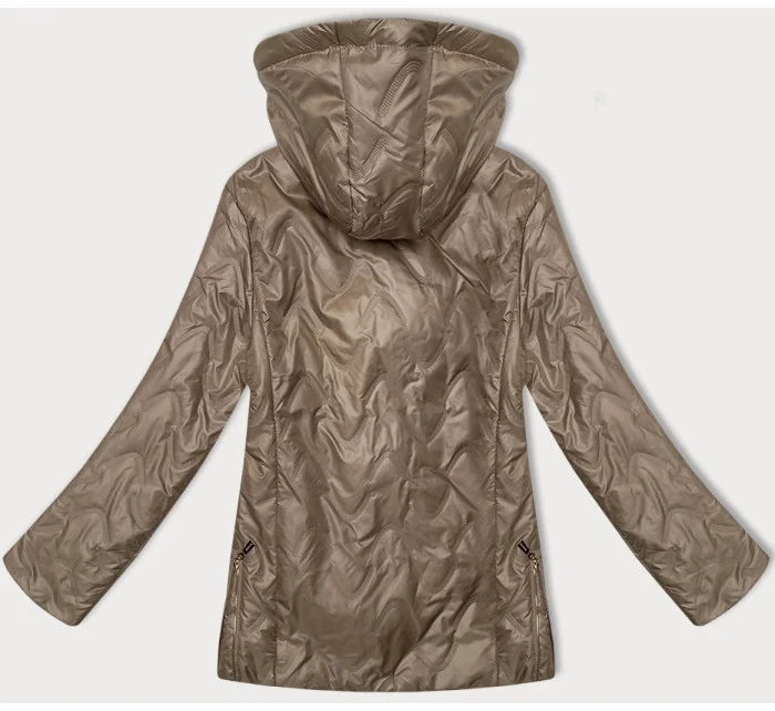 Tmavě béžová prošívaná dámská bunda s odepínací kapucí S'West (B8356-12)