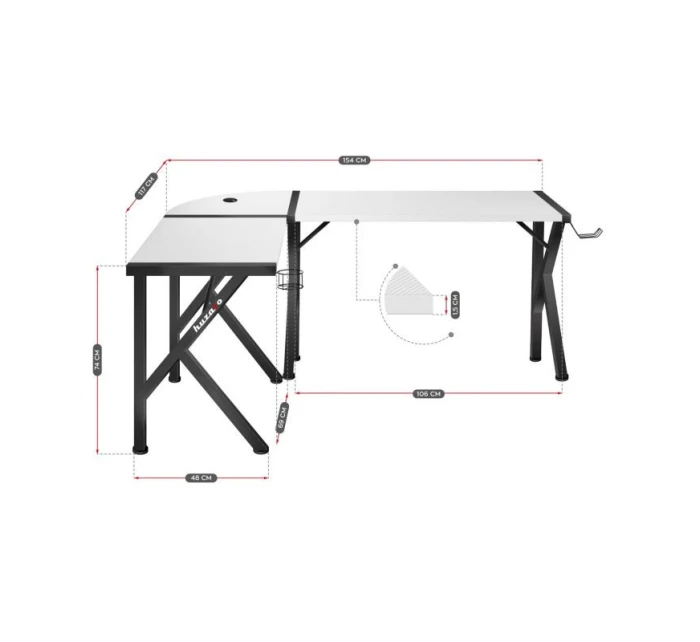 Herní stůl Hero model 21326098 White - Huzaro Herní stůl Hero model 21326098 White - Huzaro