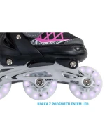 INLINE BRUSLE-KOLEČKOVÉ BRUSLE 4V1 ENERO PRO LED 30-33 PINK-GREY