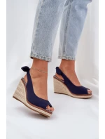 Sandály Na Klínu S Pletením Tmavě Modré model 21684417 - Boto Sandály Na Klínu S Pletením Tmavě Modré model 21684417 - Boto