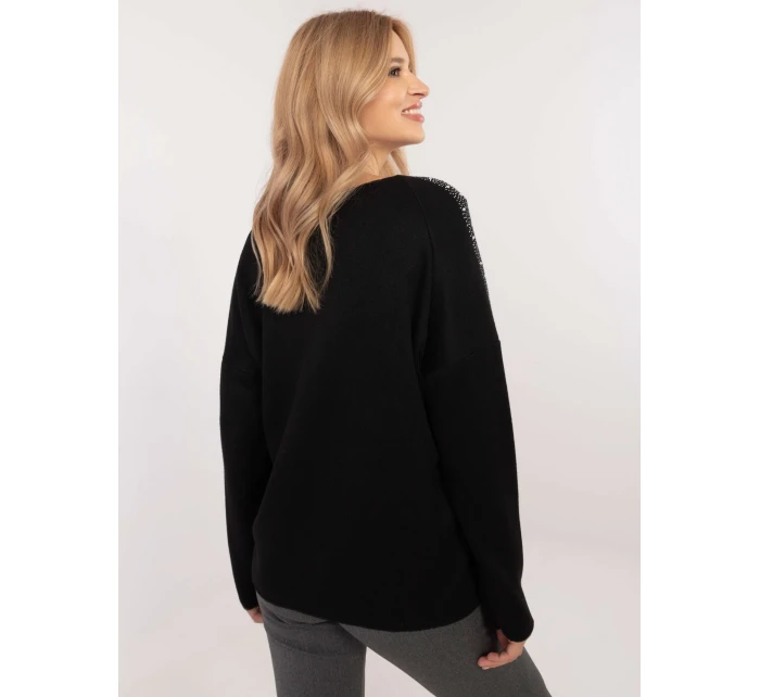 Sweter DHJ SW model 20608941 czarny - FPrice Sweter DHJ SW model 20608941 czarny - FPrice