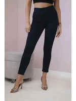 Bavlněné kalhoty s mašlí Zentex tmavě modré - Kesi