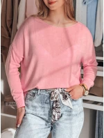 Dámský oversize hladký svetr SENZIA pink FashionStreet MY2447