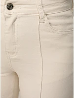 Dámské široké džíny s vysokým sedem béžové FashionStreet UY2944