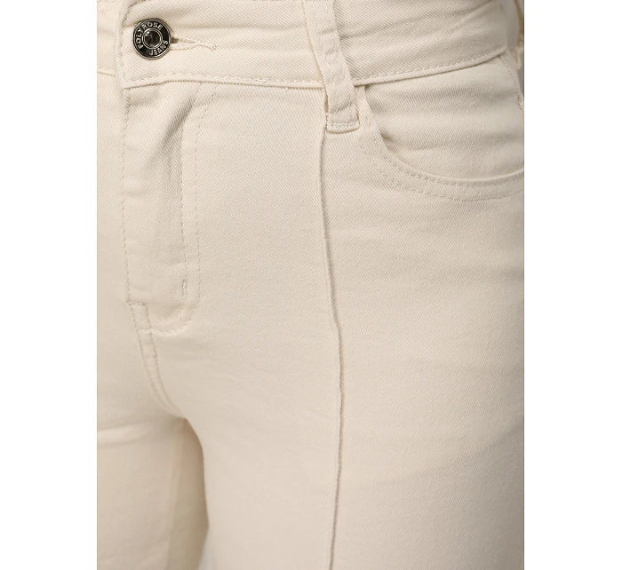 Dámské široké džíny s vysokým sedem béžové FashionStreet UY2944