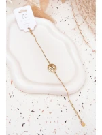 Dámský náramek s přívěskem model 21776927 s květinami zlatý - Boto Dámský náramek s přívěskem model 21776927 s květinami zlatý - Boto