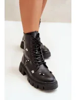 Dámské Workery Boty S Ozdobami Eko Kožené Černé Cadenilla Dámské Workery Boty S Ozdobami Eko Kožené Černé Cadenilla