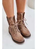 Dámské Kotníkové Boty Workery Tmavě Béžové Perfecto Dámské Kotníkové Boty Workery Tmavě Béžové Perfecto