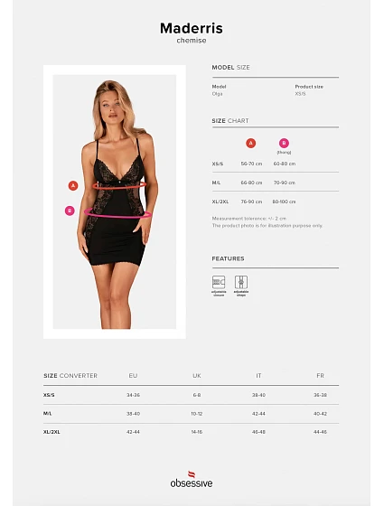 Sexy košilka model 18694730 chemise - Obsessive Sexy košilka model 18694730 chemise - Obsessive