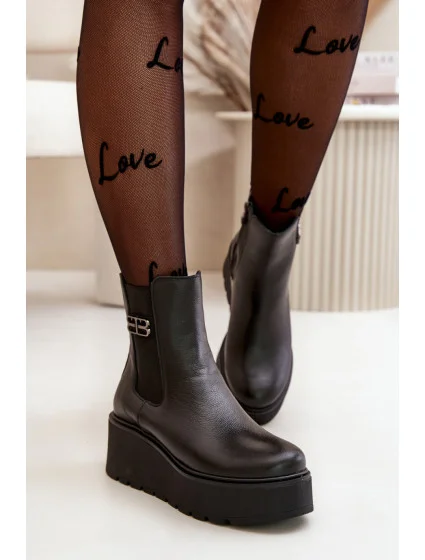 Boty na klínovém podpatku model 199274 Step in style Boty na klínovém podpatku model 199274 Step in style