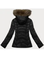 Černá dámská prošívaná bunda pro přechodné období s kapucí Glakate (LU-2202) Černá dámská prošívaná bunda pro přechodné období s kapucí Glakate (LU-2202)