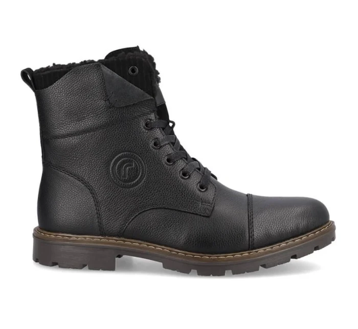 Rieker M RKR296A vlněné zateplené kožené boty černé