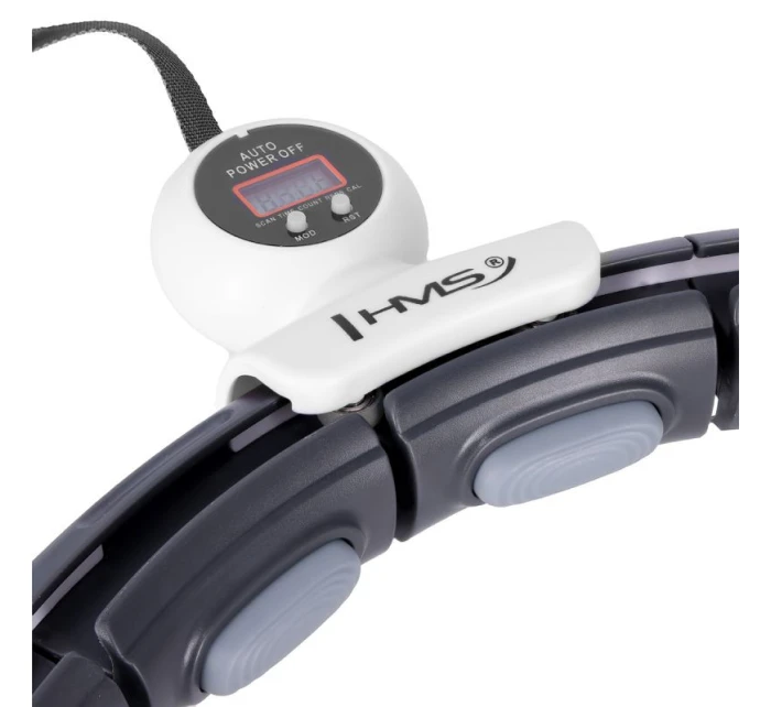 HHM15 HULA HOP ČERNÁ S MAGNETEM A ZÁVAŽÍM + POČÍTADLO HMS