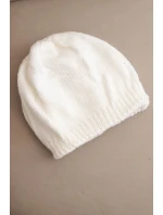Dámská zimní čepice s ušima a žebrovaným vzorem K440 bílá