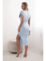 Dámské bavlněné šaty na jedno rameno s model 21871061 střihem ecru - K-Fashion