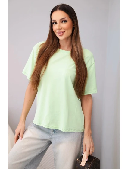 Dámská bavlněná basic halenka s krátkým rukávem jablková