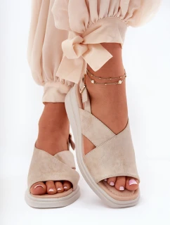 Dámské Sandály Na Klínu Z Eko Kůže Zlaté Quilara