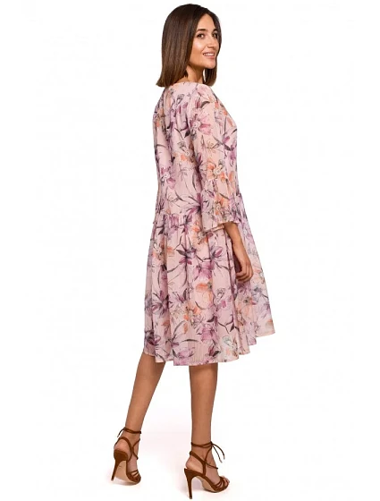 Šifonové šaty se pasem model 2 model 18002558 - STYLOVE Šifonové šaty se pasem model 2 model 18002558 - STYLOVE
