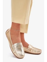 Dámské mokasíny z eko kůže model 21834423 – zlaté - Kesi