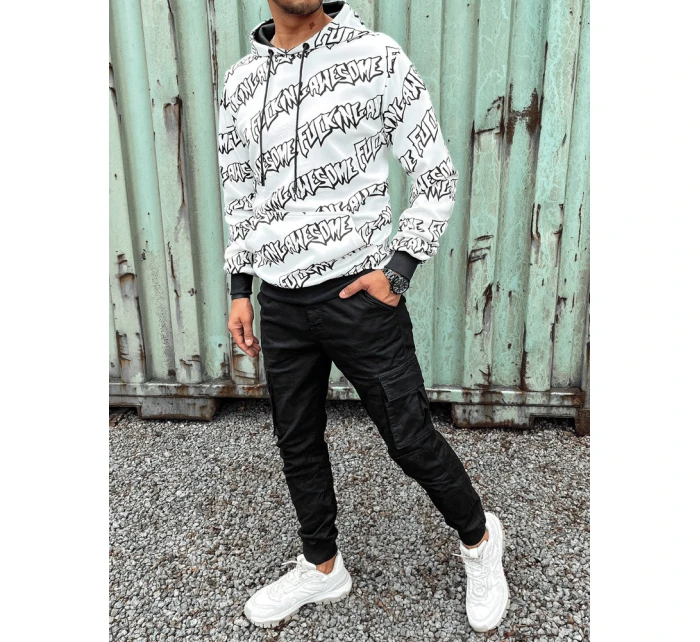 Pánská mikina s kapucí bílá FashionStreet BX5753