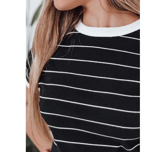 Dámské pruhované mini šaty FITLINES černé FashionStreet EY2584