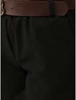 Elegantní dámské šortky s páskem, černé, FashionStreet SY0593 Elegantní dámské šortky s páskem, černé, FashionStreet SY0593
