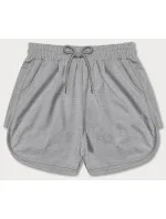 Šedé dámské sportovní šortky model 18369421 - J.STYLE Šedé dámské sportovní šortky model 18369421 - J.STYLE