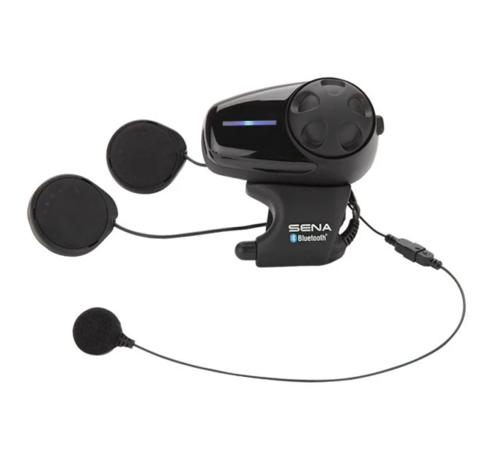 Sena SMH10-11 Bluetooth 3.0 900m interkom pro motocykly s mikrofonem na čelence pro 1 helmu