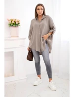 Bavlněná mušelínová košile Plus Size fango