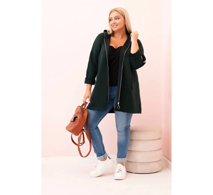 Dámská mikina s ozdobnými rukávy černá masełkowa