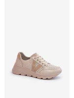 Dámské kožené lehké sportovní boty béžové Eleonori Dámské kožené lehké sportovní boty béžové Eleonori