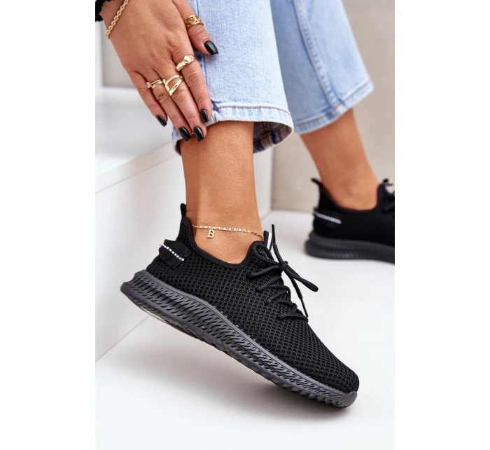 Síťované Nazouvací Sportovní Boty Dámské Černé model 21683372 - Boto Síťované Nazouvací Sportovní Boty Dámské Černé model 21683372 - Boto