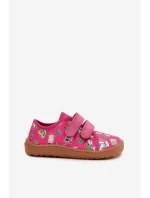 Dětské domácí papuče Barefoot Froddo Canvas G1700440-10 Fuksie
