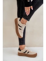 Zazoo N1176 Semišové Tenisky Na Platformě Béžové Zazoo N1176 Semišové Tenisky Na Platformě Béžové