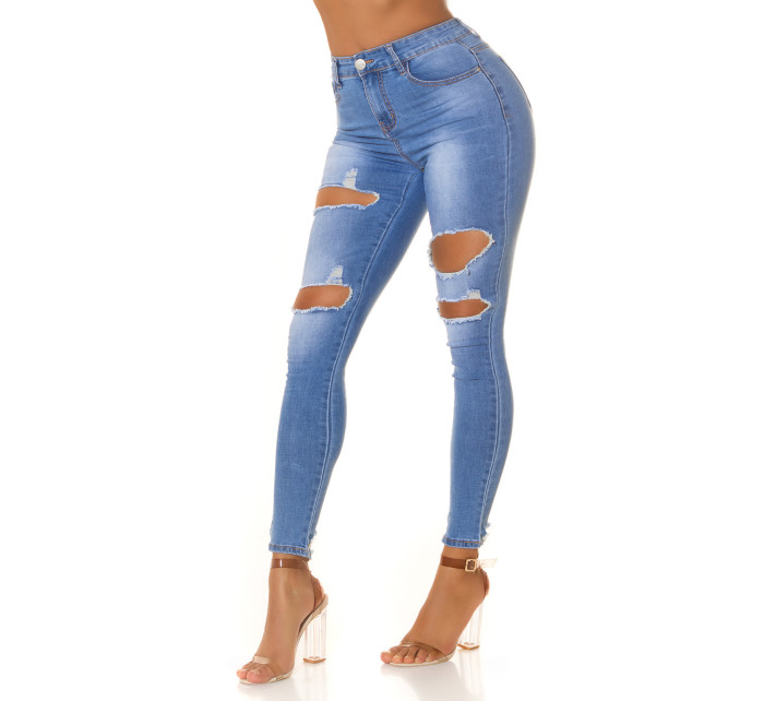 Sexy hubené roztrhané džíny