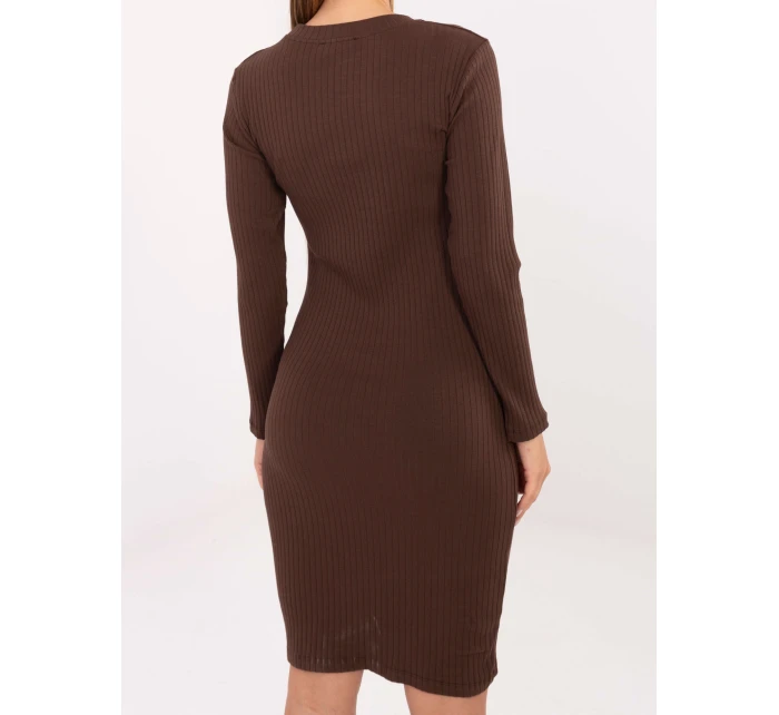 Dámské šaty model 21949090 tmavě hnědé - FPrice